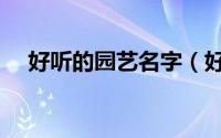 好听的园艺名字（好听的园艺唯美名字）