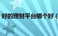 好的理财平台哪个好（好的理财平台有哪些）