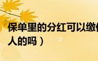 保单里的分红可以缴保费吗（保单分红是投保人的吗）