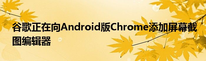 谷歌正在向Android版Chrome添加屏幕截图编辑器