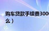 购车贷款手续费3000（购车贷款手续费是什么）