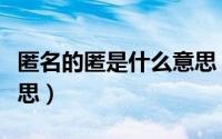 匿名的匿是什么意思（词语匿名的匿是什么意思）