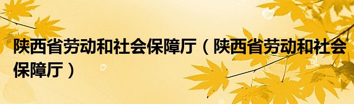 陕西省劳动和社会保障厅（陕西省劳动和社会保障厅）