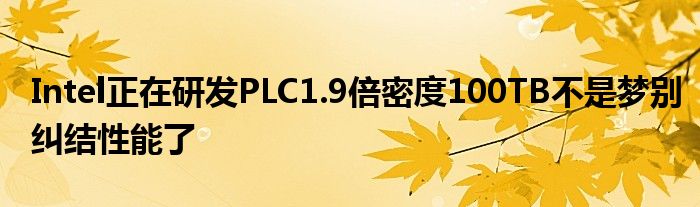 Intel正在研发PLC1.9倍密度100TB不是梦别纠结性能了