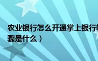 农业银行怎么开通掌上银行转账（请教农行掌上银行转账步骤是什么）