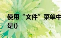 使用“文件”菜单中的“保存”命令,拯救的是()