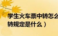 学生火车票中转怎么买票（12306学生票中转规定是什么）