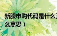 新股申购代码是什么开头（新股申购代码是什么意思）