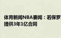 体育新闻NBA要闻：若保罗决定跳出合同太阳预计会向前者提供3年1亿合同