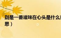 别是一番滋味在心头是什么意思（别有一番滋味在心头的意思）