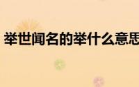 举世闻名的举什么意思（举世闻名的举解释）