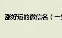 涨好运的微信名（一生财运好运微信名字）