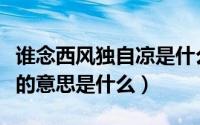谁念西风独自凉是什么意思（谁念西风独自凉的意思是什么）