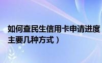 如何查民生信用卡申请进度（民生银行信用卡申请进度查询主要几种方式）