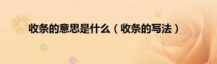 收条的意思是什么（收条的写法）
