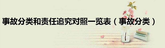 事故分类和责任追究对照一览表（事故分类）