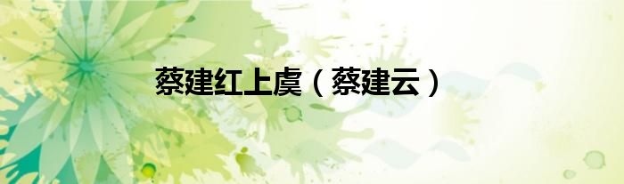 蔡建红上虞（蔡建云）