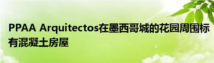 PPAA Arquitectos在墨西哥城的花园周围标有混凝土房屋