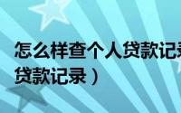 怎么样查个人贷款记录（自己要如何查询个人贷款记录）