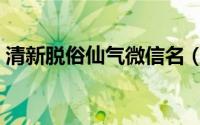 清新脱俗仙气微信名（清新脱俗有仙气网名）