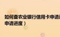如何查农业银行信用卡申请进度（如何查询农业银行信用卡申请进度）