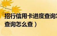 招行信用卡进度查询怎么查（招行信用卡进度查询怎么查）
