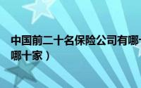 中国前二十名保险公司有哪十家（中国前十名的保险公司有哪十家）