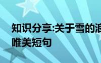 知识分享:关于雪的浪漫句子下雪发朋友圈的唯美短句