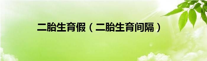 二胎生育假（二胎生育间隔）