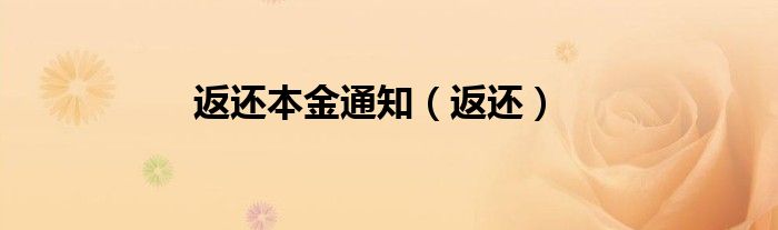 返还本金通知（返还）