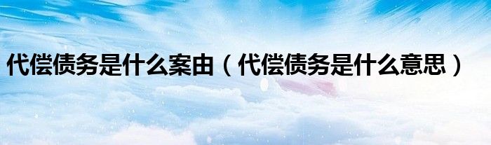 代偿债务是什么案由（代偿债务是什么意思）
