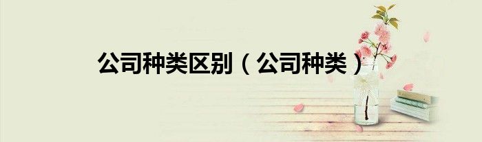 公司种类区别（公司种类）