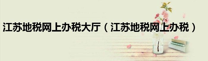 江苏地税网上办税大厅（江苏地税网上办税）