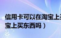 信用卡可以在淘宝上买东西（信用卡可以在淘宝上买东西吗）