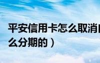 平安信用卡怎么取消自动还款（平安信用卡怎么分期的）