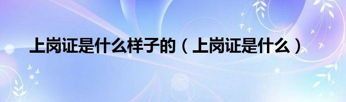 上岗证是什么样子的（上岗证是什么）