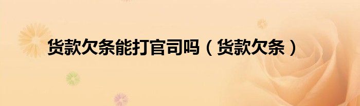 货款欠条能打官司吗（货款欠条）