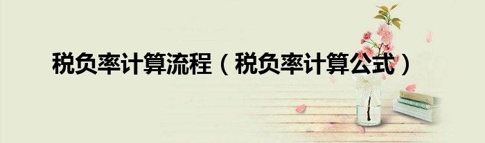 税负率计算流程（税负率计算公式）