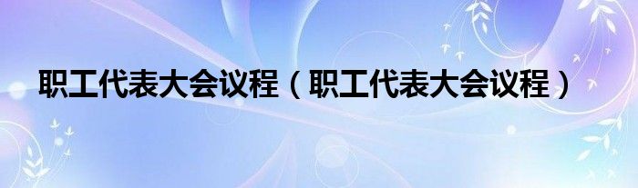 职工代表大会议程（职工代表大会议程）