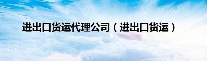 进出口货运代理公司（进出口货运）