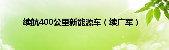 续航400公里新能源车（续广军）