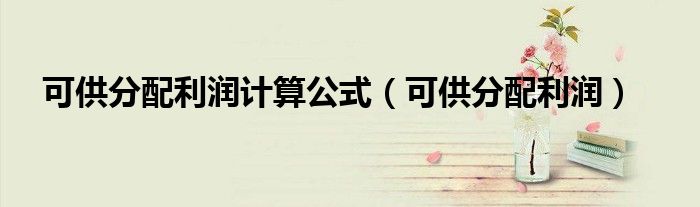 可供分配利润计算公式（可供分配利润）