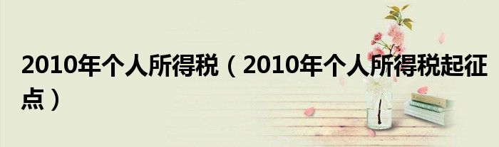 2010年个人所得税(2010年个人所得税起征点)