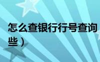 怎么查银行行号查询（银行行号查询方式有哪些）