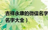 吉祥永康的微信名字（2021微信顺利吉祥的名字大全）