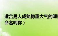 适合男人成熟稳重大气的昵称（适合男人成熟稳重大气的未命名昵称）