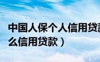 中国人保个人信用贷款保证保险（中国人保怎么信用贷款）