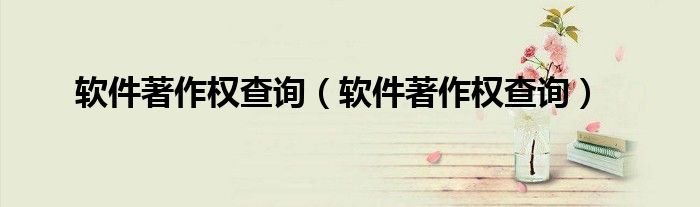 软件著作权查询（软件著作权查询）