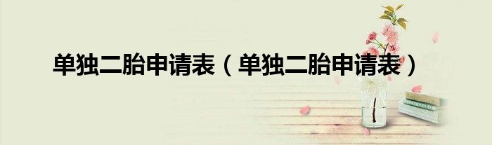 单独二胎申请表（单独二胎申请表）