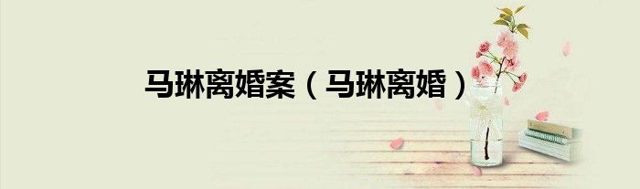 马琳离婚案（马琳离婚）